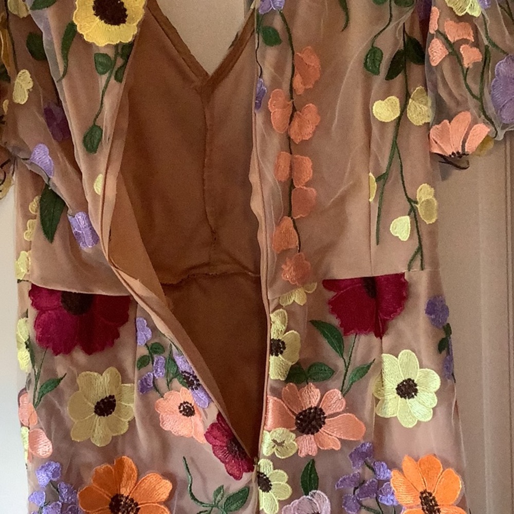 Beautiful 3D multicolor floral appliqué dress - Picture 11 of 15